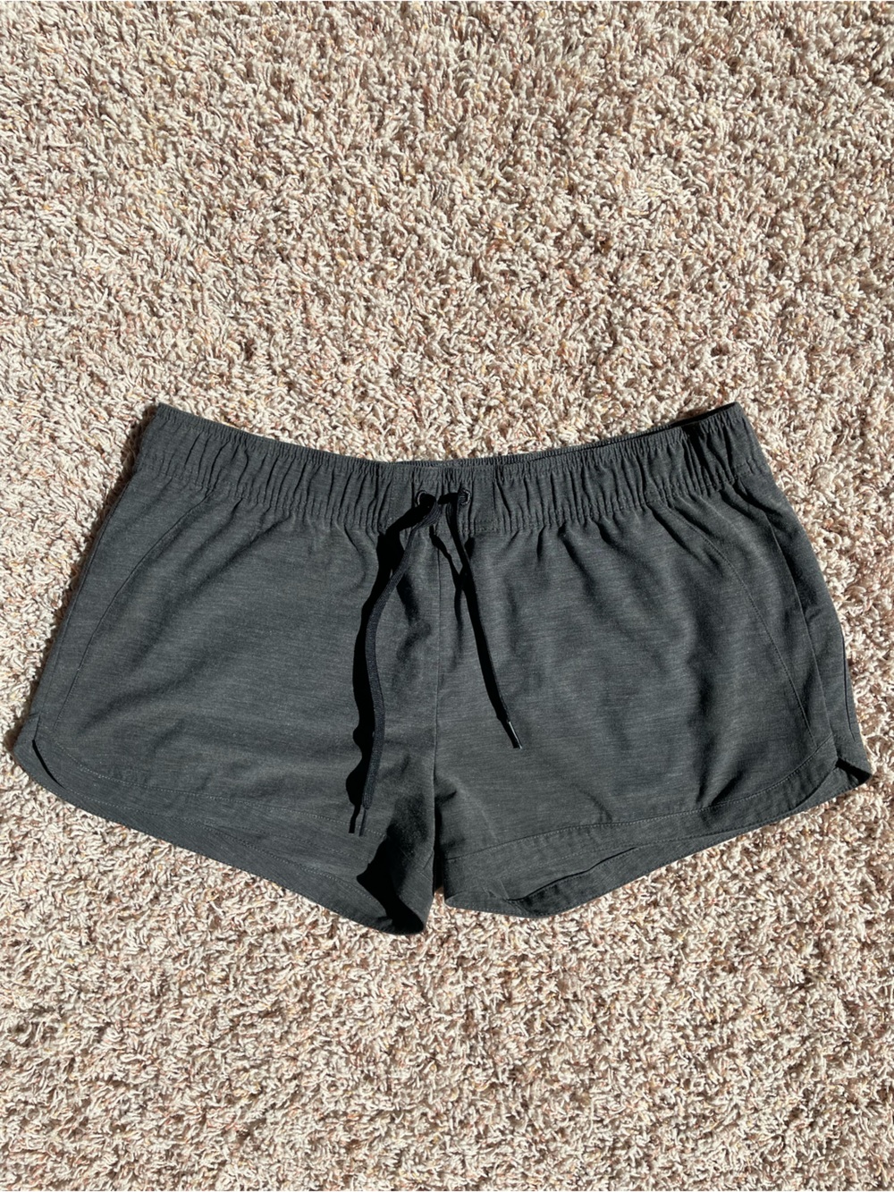 PrAna Women's Dark Grey Drawstring Outdoor Hiking Shorts Size M Fall Layers